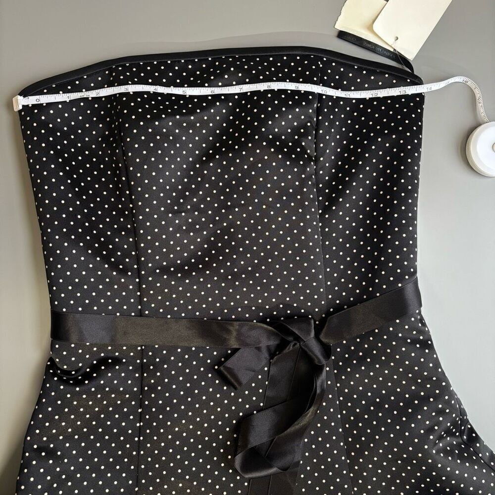 Jessica McClintock Gunne Sax Dress Womens 6 Black Polka Dot 80s 40s Pin Up USA - Picture 6 of 13